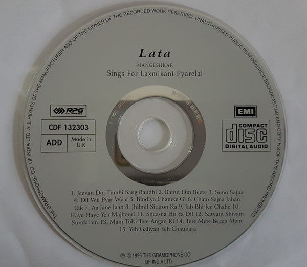 Lata Mangeshkar : Sings For Laxmikant Pyarelal (CD, Comp)