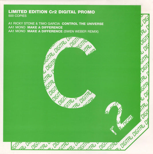 Ricky Stone & Timo Garcia / Mono (2) : Control The Universe / Make A Difference (12", Ltd, Promo)