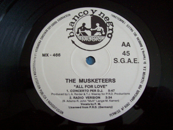 The Musketeers (2) : All For Love (12")