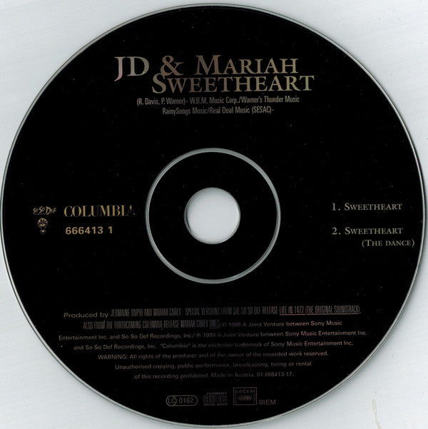 Jermaine Dupri & Mariah Carey : Sweetheart (CD, Single, Car)