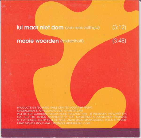 Herman & Ik : Lui Maar Niet Dom (CD, Single)
