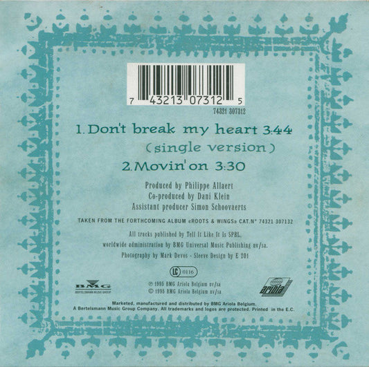 Vaya Con Dios : Don't Break My Heart (CD, Single)