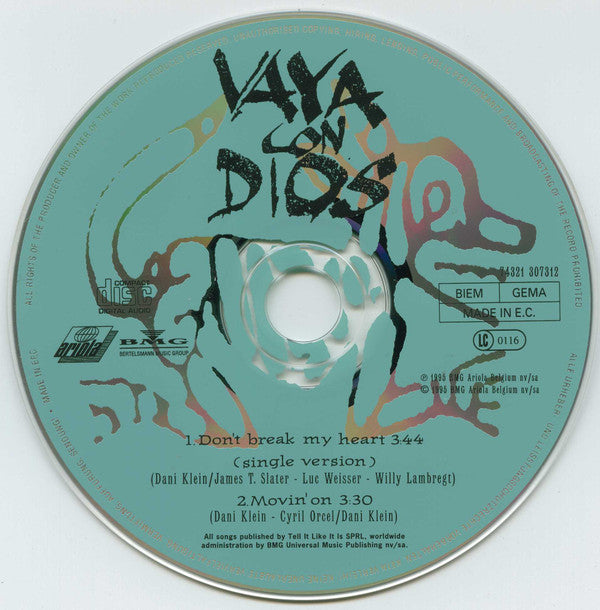 Vaya Con Dios : Don't Break My Heart (CD, Single)