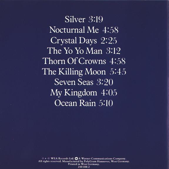 Echo & The Bunnymen : Ocean Rain (CD, Album, RE, Tar)