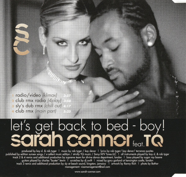 Sarah Connor Feat. TQ : Let's Get Back To Bed - Boy! (CD, Maxi)