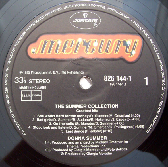 Donna Summer : The Summer Collection (Greatest Hits) (LP, Comp)