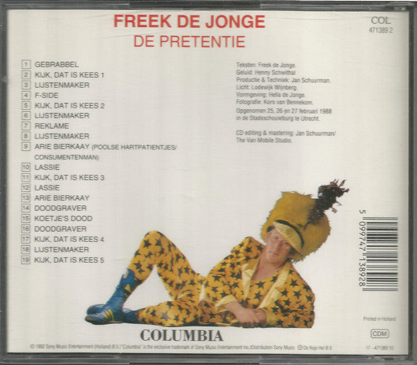 Freek de Jonge : De Pretentie (CD, Album, RE)