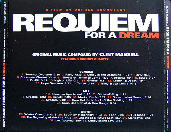 Clint Mansell Featuring Kronos Quartet : Requiem For A Dream (CD, Album, RE, O-C)