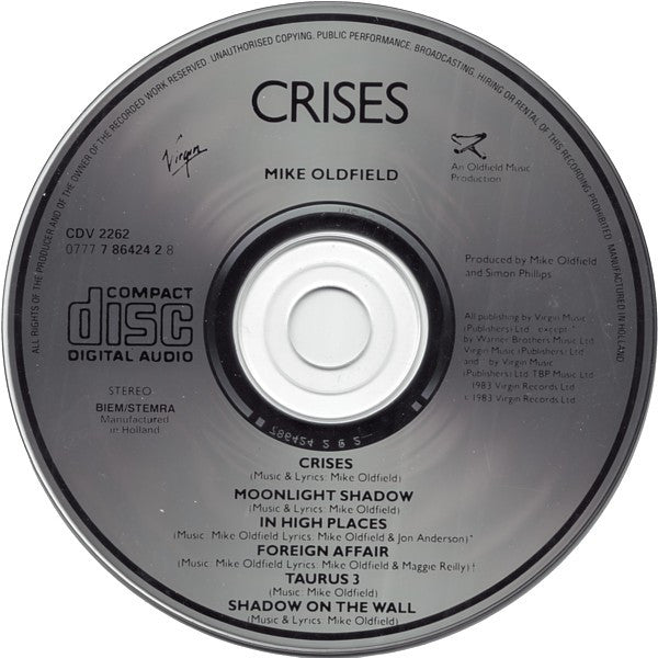 Mike Oldfield : Crises (CD, Album, RE)