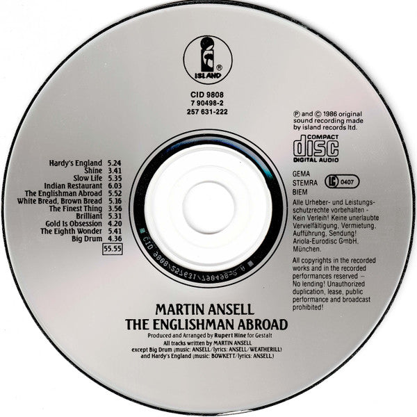 Martin Ansell : The Englishman Abroad (CD, Album)