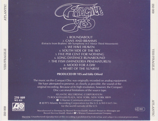 Yes : Fragile (CD, Album, RE)