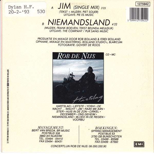 Rob de Nijs : Jim (CD, Single)