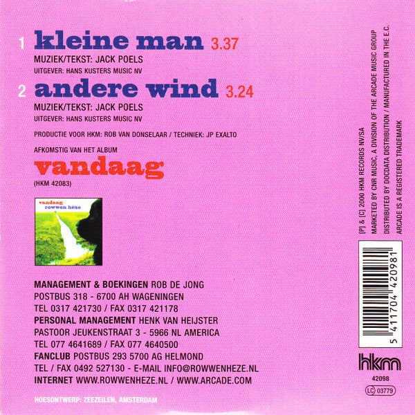 Rowwen Hèze : Kleine Man (CD, Single, Car)