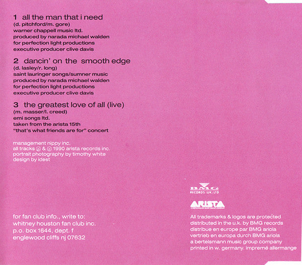 Whitney Houston : All The Man That I Need (CD, Maxi)