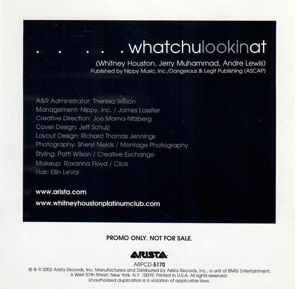 Whitney Houston : Whatchulookinat (CD, Single, Promo)