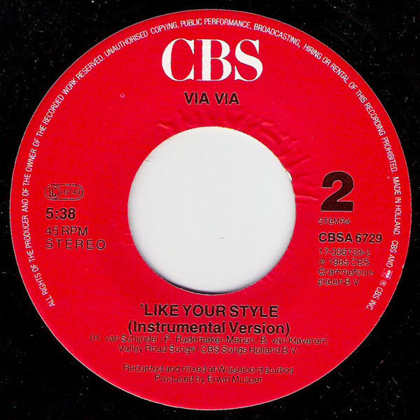 Via-Via : Like Your Style (7", Single)