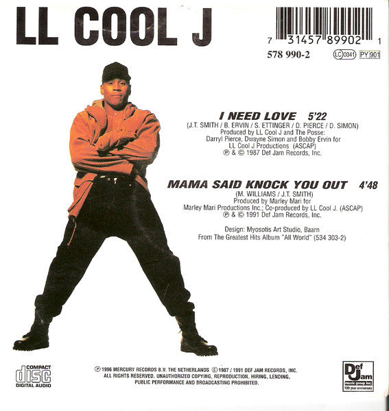 LL Cool J : I Need Love / Mama Said Knock You Out (CD, Single)