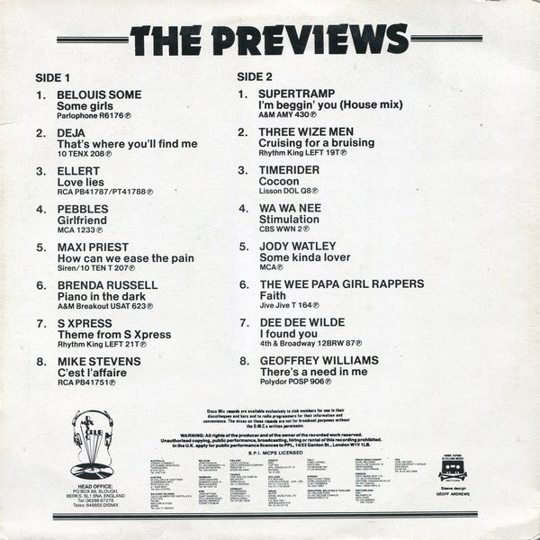 Various : February 88 Previews (LP, Comp)