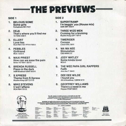 Various : February 88 Previews (LP, Comp)