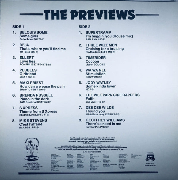 Various : February 88 Previews (LP, Comp)