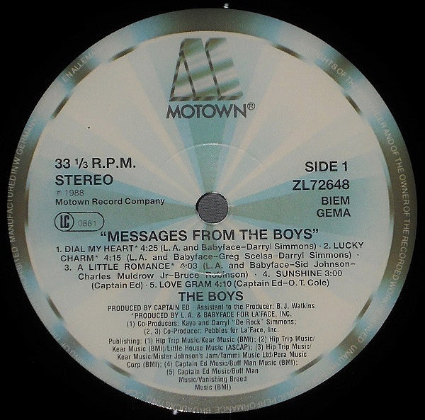 The Boys : Messages From The Boys (LP, Album)