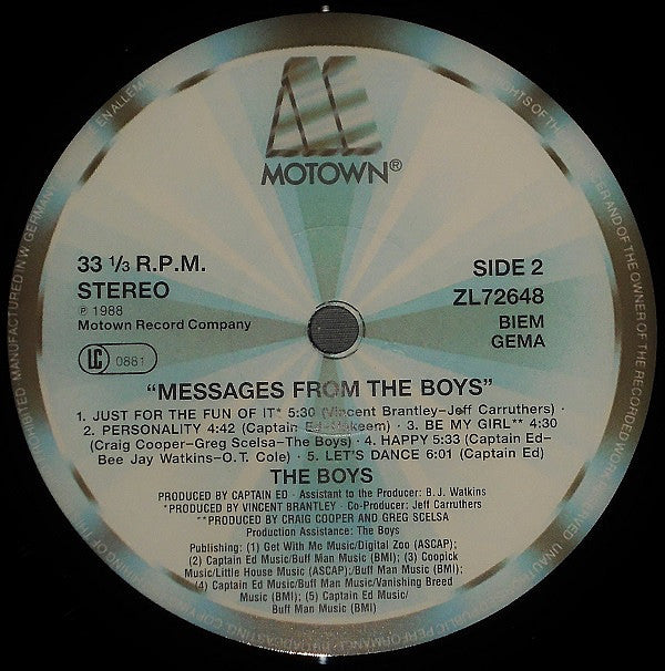 The Boys : Messages From The Boys (LP, Album)