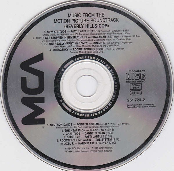 Various : Beverly Hills Cop (Music From The Motion Picture Soundtrack) (CD, Album)