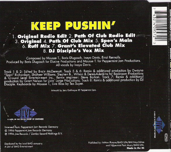 Boris Dlugosch Presents Booom! : Keep Pushin' (The Mixes) (CD, Maxi)