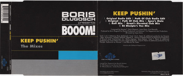 Boris Dlugosch Presents Booom! : Keep Pushin' (The Mixes) (CD, Maxi)