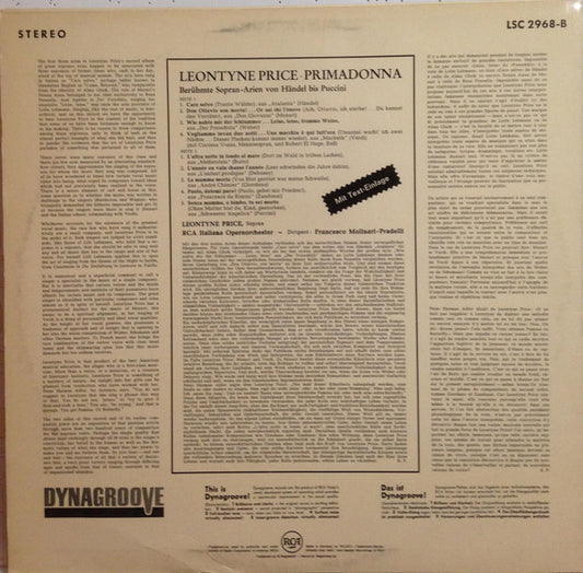Leontyne Price : Leontyne Price Primadonna - Arien Von Mozart, Weber, Puccini, Verdi U.A. (LP, Album)