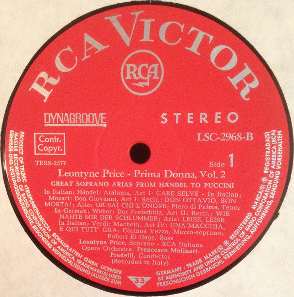 Leontyne Price : Leontyne Price Primadonna - Arien Von Mozart, Weber, Puccini, Verdi U.A. (LP, Album)