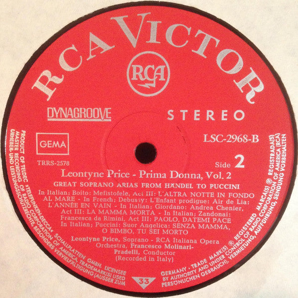 Leontyne Price : Leontyne Price Primadonna - Arien Von Mozart, Weber, Puccini, Verdi U.A. (LP, Album)
