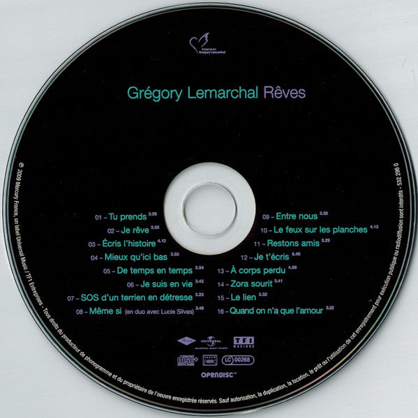 Grégory Lemarchal : Rêves (CD, Comp, Enh, Sup)