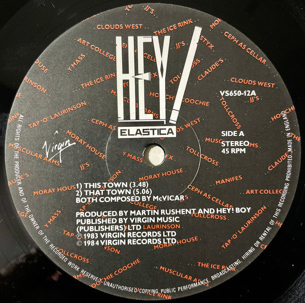 Hey! Elastica : This Town (12")
