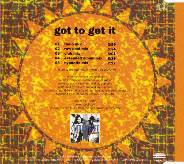 Culture Beat : Got To Get It (CD, Single)