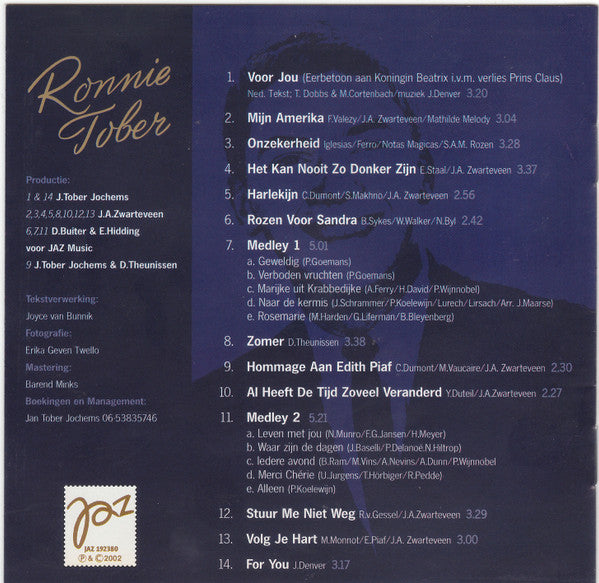 Ronnie Tober : Zelfportret (CD, Album)
