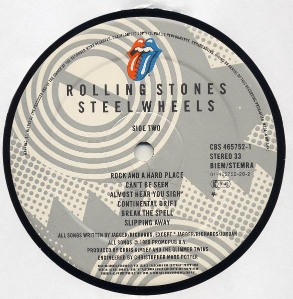 The Rolling Stones : Steel Wheels (LP, Album, 391)