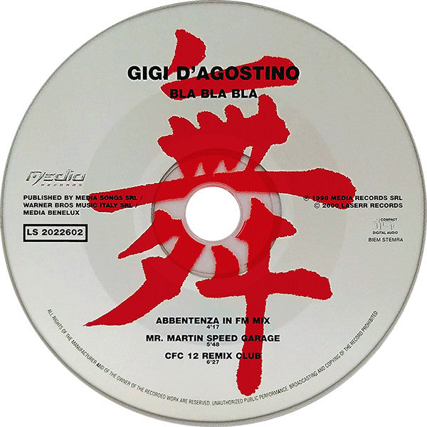 Gigi D'Agostino : Bla Bla Bla (CD, Maxi)