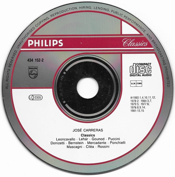 José Carreras : Classics (CD, Comp, RM)