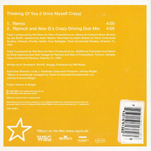 *NSYNC : Thinking Of You (I Drive Myself Crazy) (CD, Single)