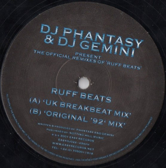 DJ Phantasy & DJ Gemini : The Official Remixes Of 'Ruff Beats' (12")