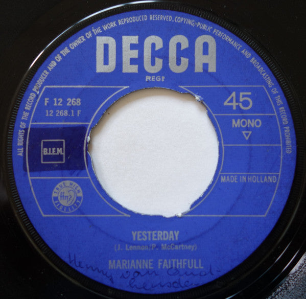 Marianne Faithfull : Yesterday (7")