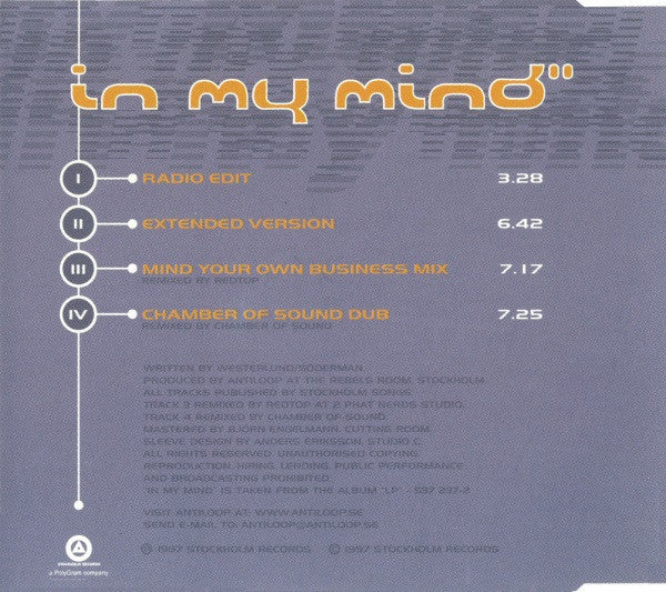 Antiloop : In My Mind (CD, Maxi)