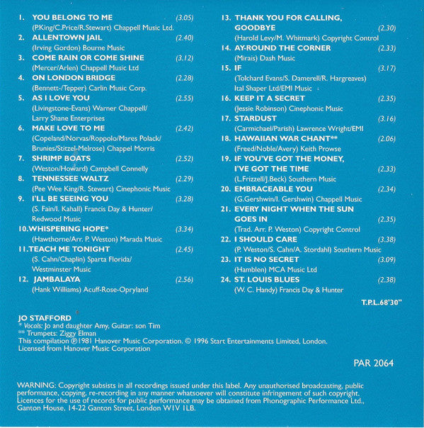 Jo Stafford : The Very Best Of (CD, Comp)
