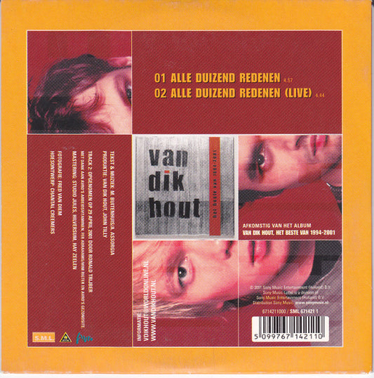 Van Dik Hout : Alle Duizend Redenen (CD, Single)