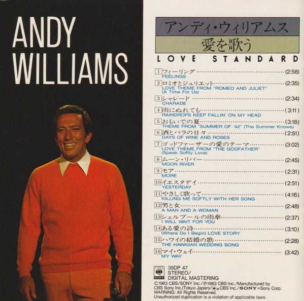 Andy Williams : Love Standard (CD, Comp)