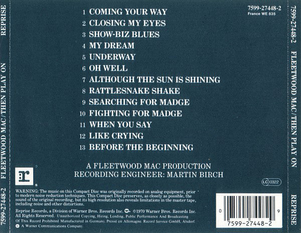 Fleetwood Mac : Then Play On (CD, Album, RE)