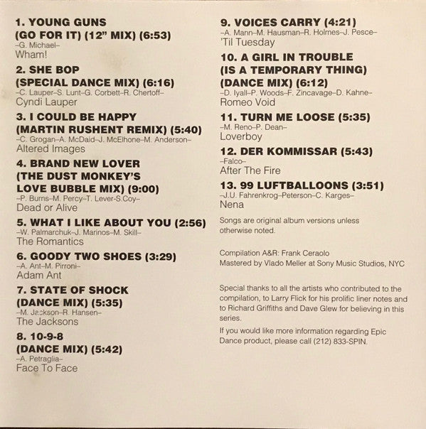 Various : Club Epic (A Collection Of Classic Dance Mixes) Volume 5 (CD, Comp, RM)
