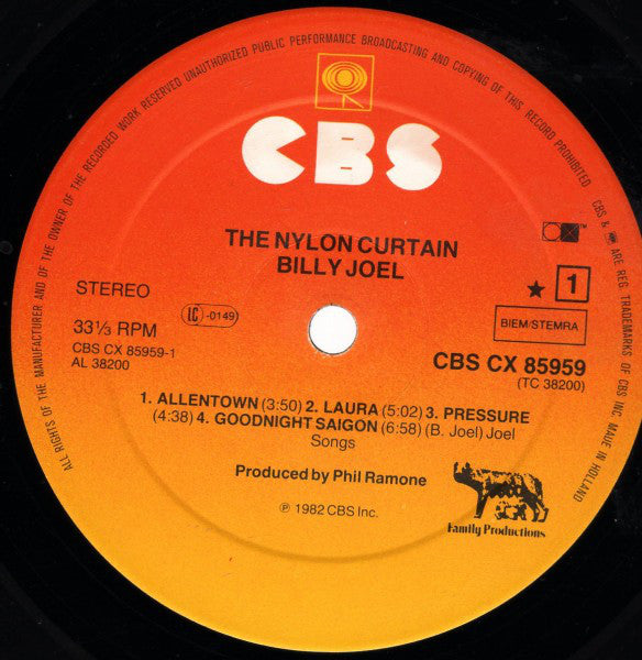 Billy Joel : The Nylon Curtain (LP, Album, CX )
