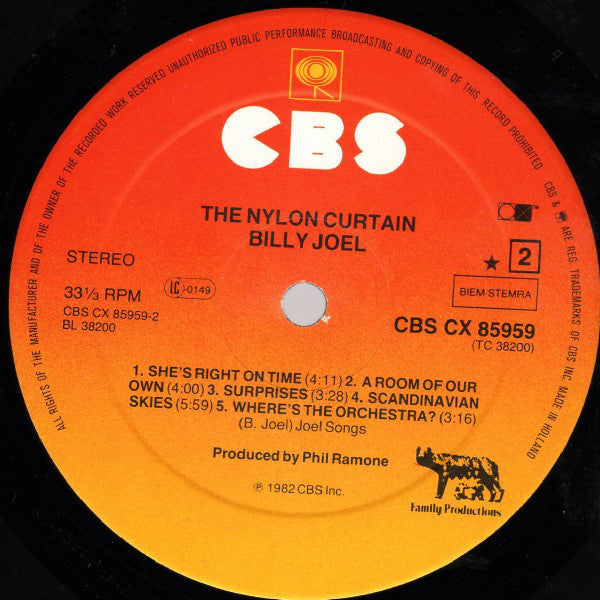 Billy Joel : The Nylon Curtain (LP, Album, CX )